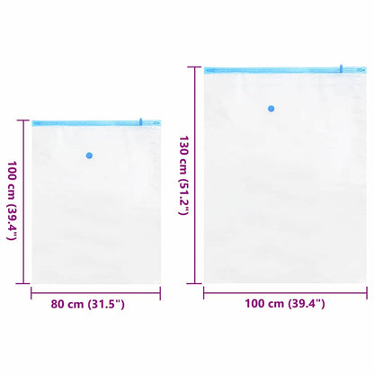 Vacuum Storage Bags 5 pcs Transparent and blue 130 x 100 cm