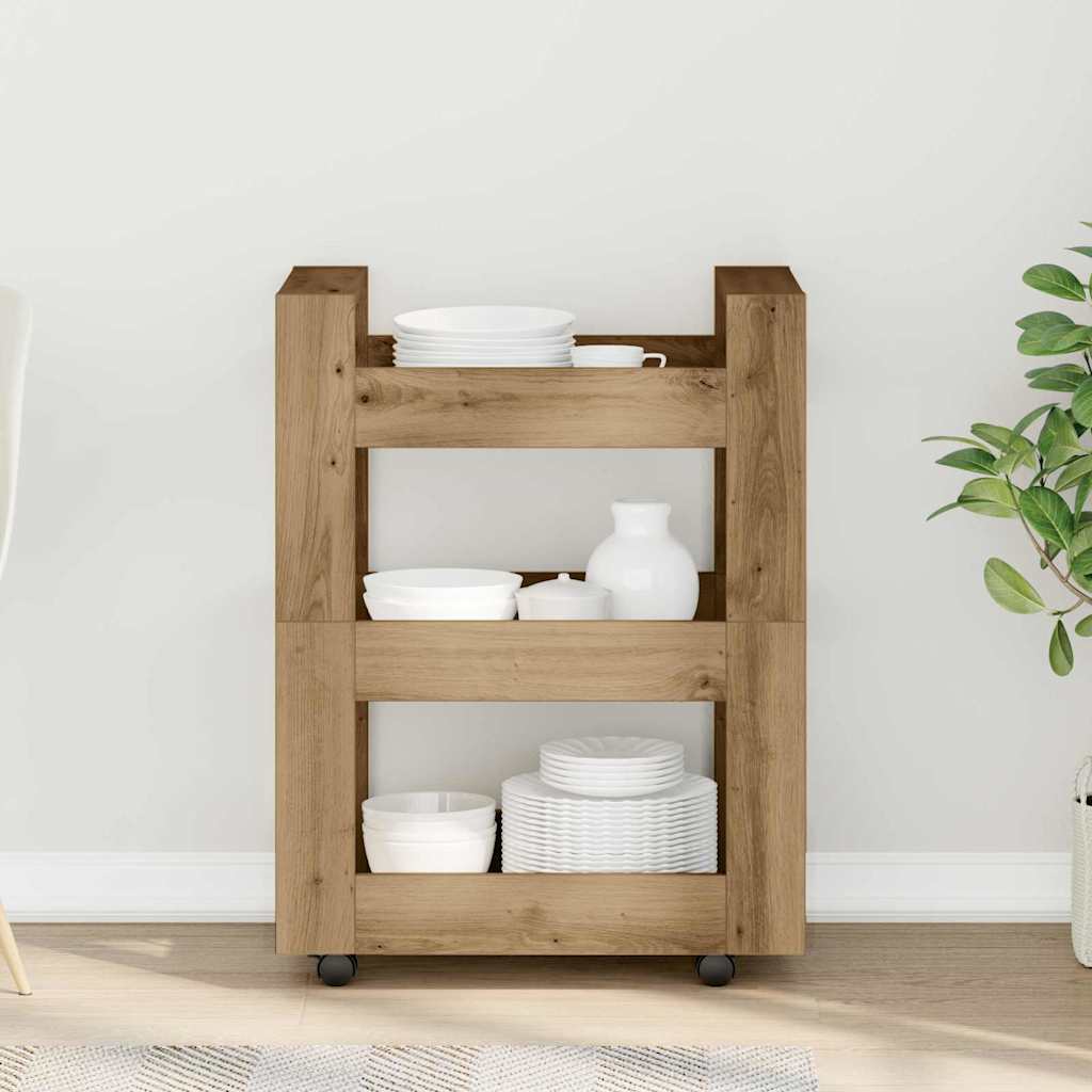 Kitchen Trolley Artisan Oak 60 x 45 x 80 cm Engineered wood
