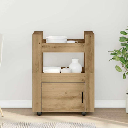 Kitchen Trolley Artisan oak 60 x 45 x 80 cm Engineered wood