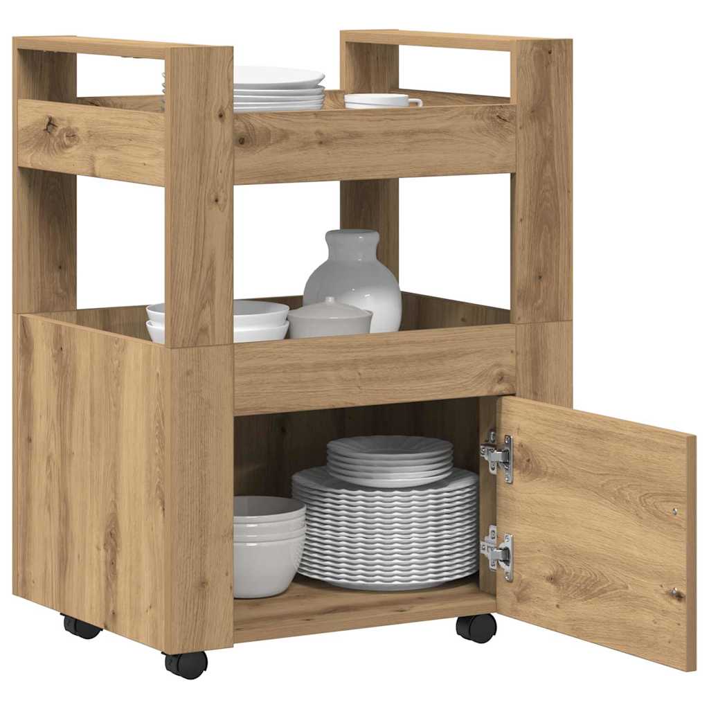 Kitchen Trolley Artisan oak 60 x 45 x 80 cm Engineered wood