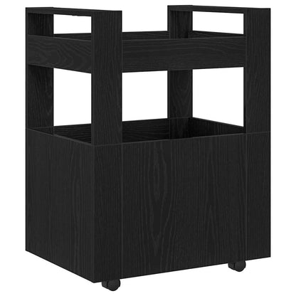 Kitchen Trolley Black oak 60 x 45 x 80 cm Engineered wood