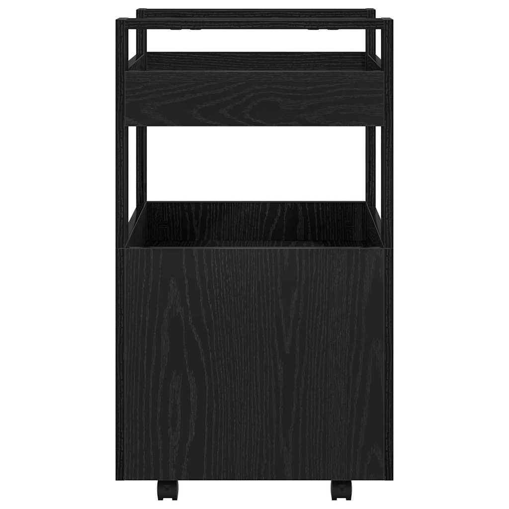 Kitchen Trolley Black oak 60 x 45 x 80 cm Engineered wood