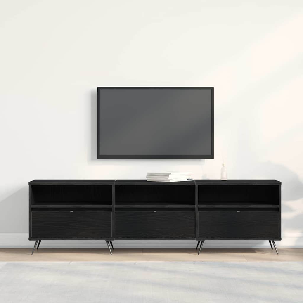 TV Cabinet Black oak 150 x 30 x 44.5 cm Engineered wood