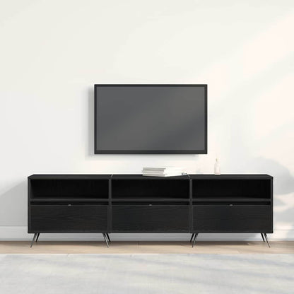 TV Cabinet Black oak 150 x 30 x 44.5 cm Engineered wood