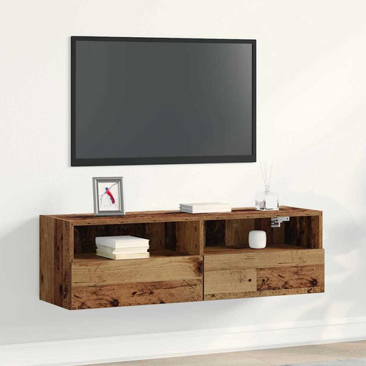 TV Wall Cabinet Old wood 100 x 30 x 30 cm Engineered Wood