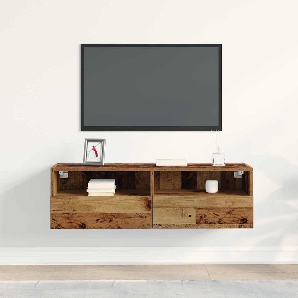 TV Wall Cabinet Old wood 100 x 30 x 30 cm Engineered Wood