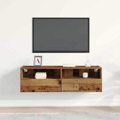 TV Wall Cabinet Old wood 100 x 30 x 30 cm Engineered Wood