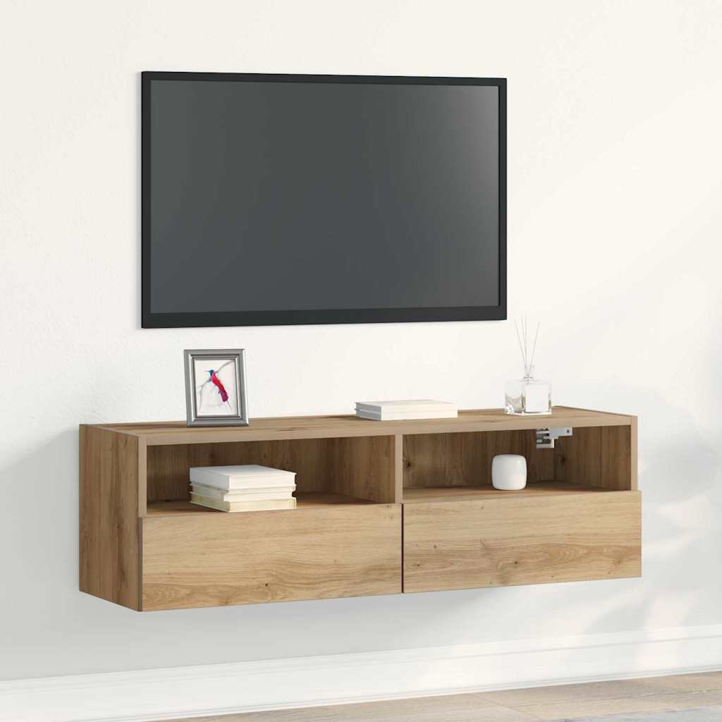 TV Wall Cabinet Artisan oak 100 x 30 x 30 cm Engineered Wood
