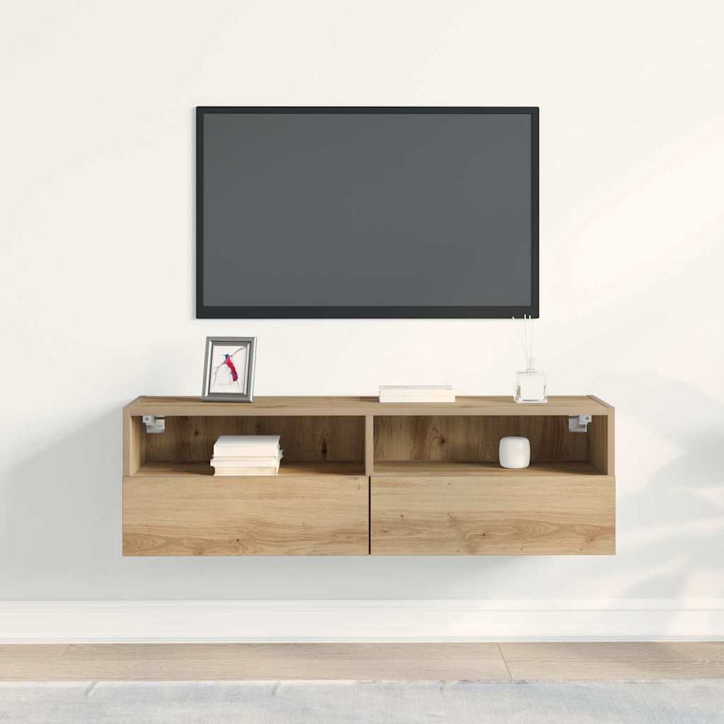 TV Wall Cabinet Artisan oak 100 x 30 x 30 cm Engineered Wood