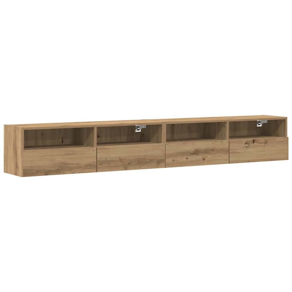 TV Wall Cabinet Wall-mounted 2 pcs Artisan oak 100 x 30 x 30 cm