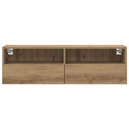 TV Wall Cabinet Wall-mounted 2 pcs Artisan oak 100 x 30 x 30 cm
