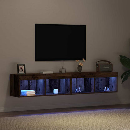 TV Cabinet Set 2 pcs Old wood 80 x 30 x 30 cm Engineered Wood
