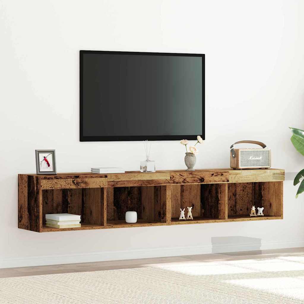 TV Cabinet Set 2 pcs Old wood 80 x 30 x 30 cm Engineered Wood