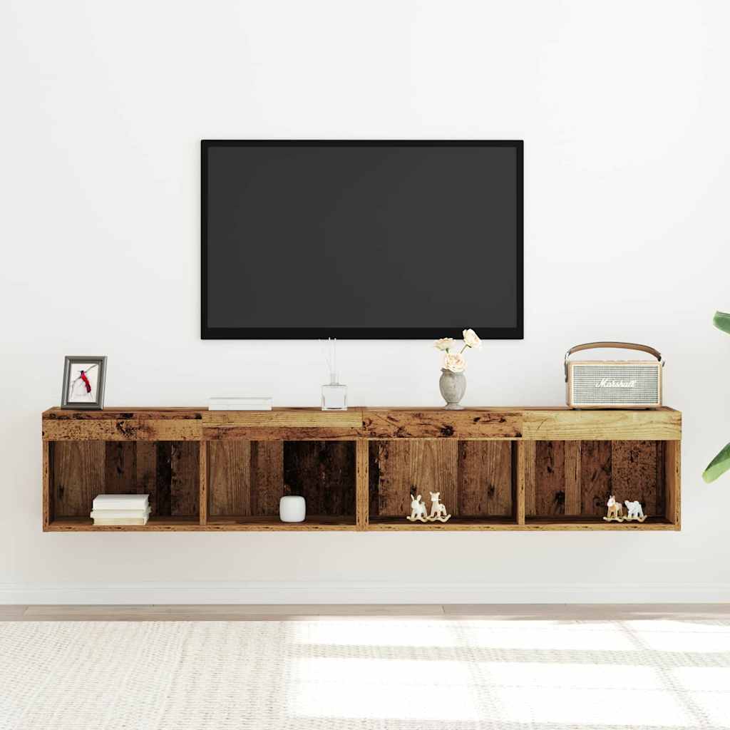 TV Cabinet Set 2 pcs Old wood 80 x 30 x 30 cm Engineered Wood