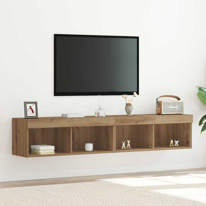 TV Cabinet Set Wall-mounted 2 pcs Artisan Oak 80 x 30 x 30 cm