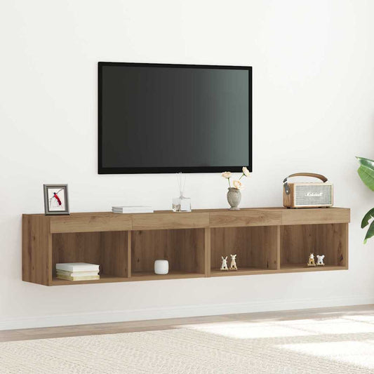 TV Cabinet Set Wall-mounted 2 pcs Artisan Oak 80 x 30 x 30 cm
