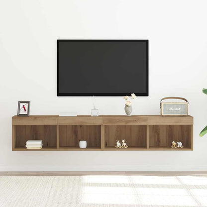 TV Cabinet Set Wall-mounted 2 pcs Artisan Oak 80 x 30 x 30 cm