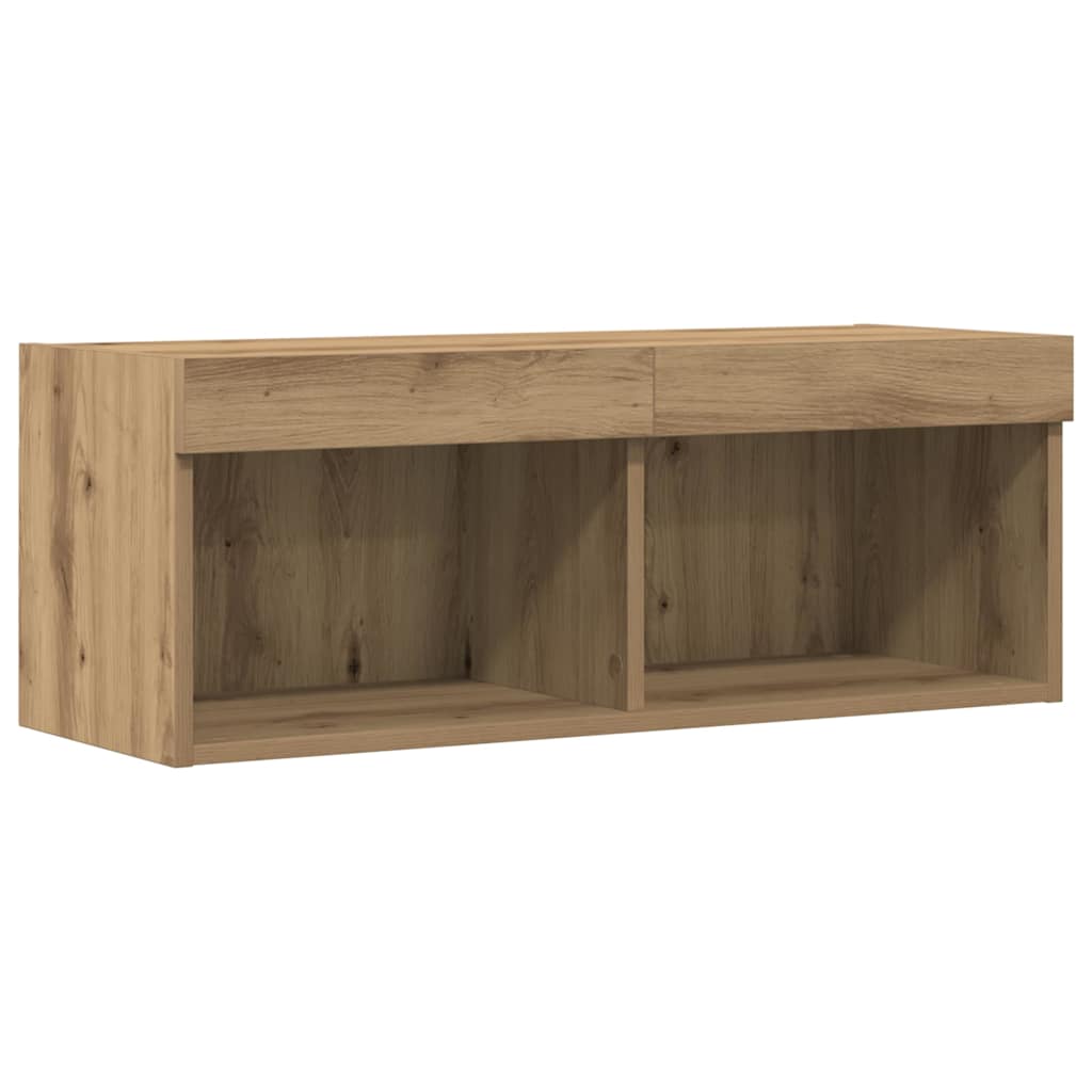 TV Cabinet Set Wall-mounted 2 pcs Artisan Oak 80 x 30 x 30 cm