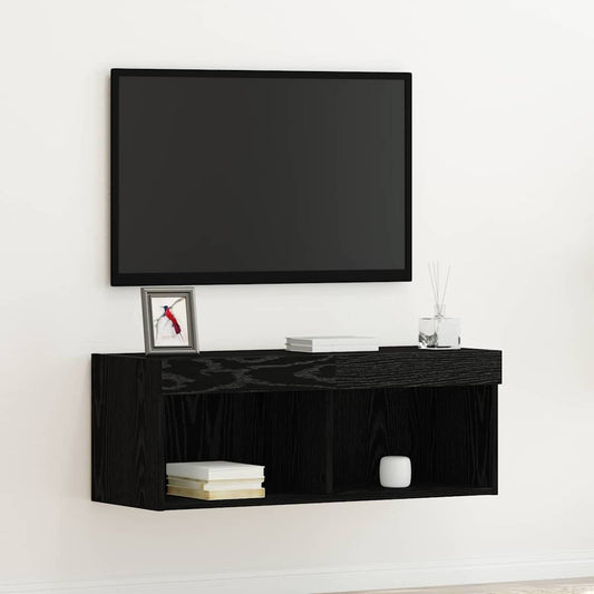 TV Cabinet Set Black Oak 80 x 30 x 30 cm Engineered Wood