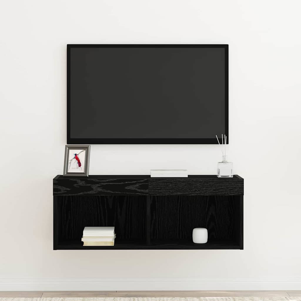 TV Cabinet Set Black Oak 80 x 30 x 30 cm Engineered Wood
