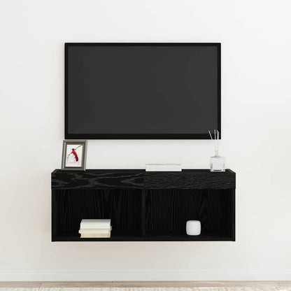 TV Cabinet Set Black Oak 80 x 30 x 30 cm Engineered Wood