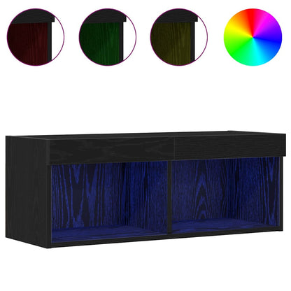 TV Cabinet Set Black Oak 80 x 30 x 30 cm Engineered Wood