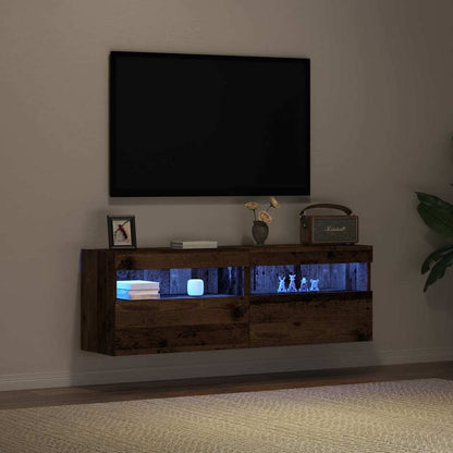 TV Wall Cabinet 2 pcs Old wood 60 x 30 x 40 cm Engineered Wood