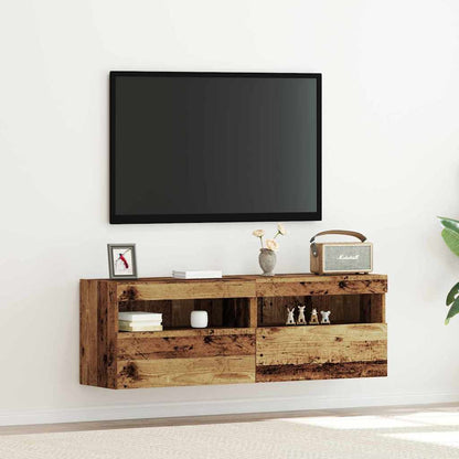 TV Wall Cabinet 2 pcs Old wood 60 x 30 x 40 cm Engineered Wood