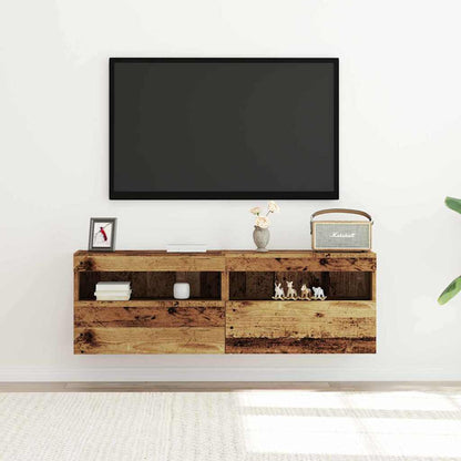 TV Wall Cabinet 2 pcs Old wood 60 x 30 x 40 cm Engineered Wood