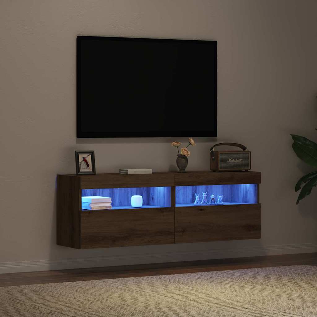 TV Wall Cabinet Wall-mounted 2 pcs Artisan oak 60 x 30 x 40 cm
