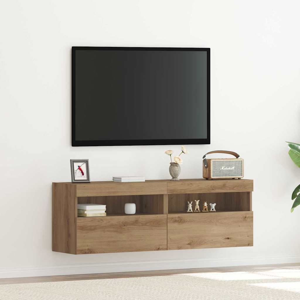 TV Wall Cabinet Wall-mounted 2 pcs Artisan oak 60 x 30 x 40 cm