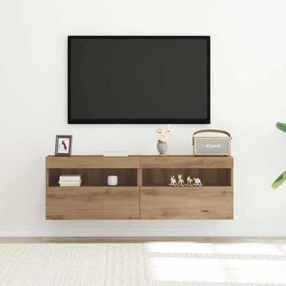 TV Wall Cabinet Wall-mounted 2 pcs Artisan oak 60 x 30 x 40 cm