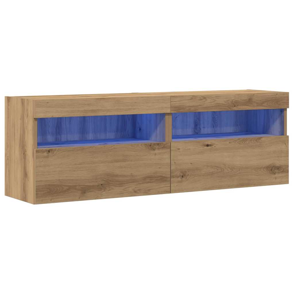 TV Wall Cabinet Wall-mounted 2 pcs Artisan oak 60 x 30 x 40 cm