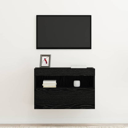TV Wall Cabinet Black oak 60 x 30 x 40 cm Engineered Wood