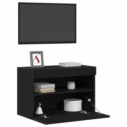 TV Wall Cabinet Black oak 60 x 30 x 40 cm Engineered Wood