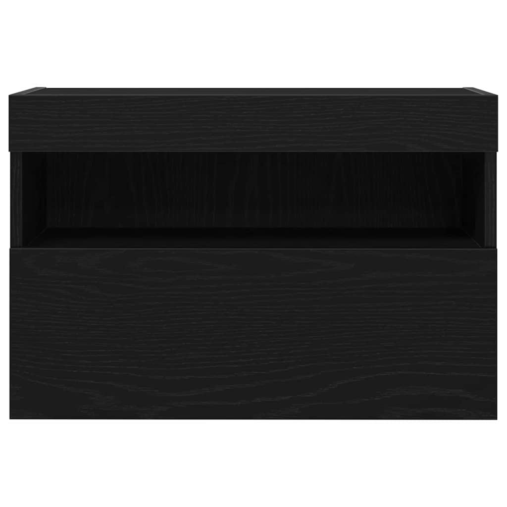 TV Wall Cabinet Black oak 60 x 30 x 40 cm Engineered wood