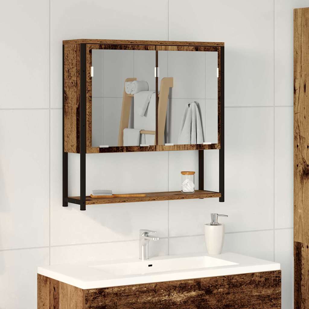 Bathroom Mirror Cabinet with Shelf Old wood 60 x 16 x 60 cm