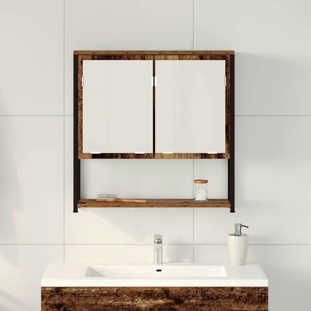 Bathroom Mirror Cabinet with Shelf Old wood 60 x 16 x 60 cm