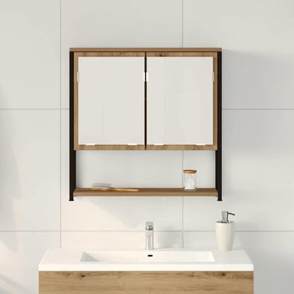 Bathroom Mirror Cabinet with Shelf Artisan oak 60 x 16 x 60 cm