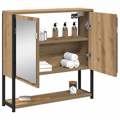 Bathroom Mirror Cabinet with Shelf Artisan oak 60 x 16 x 60 cm