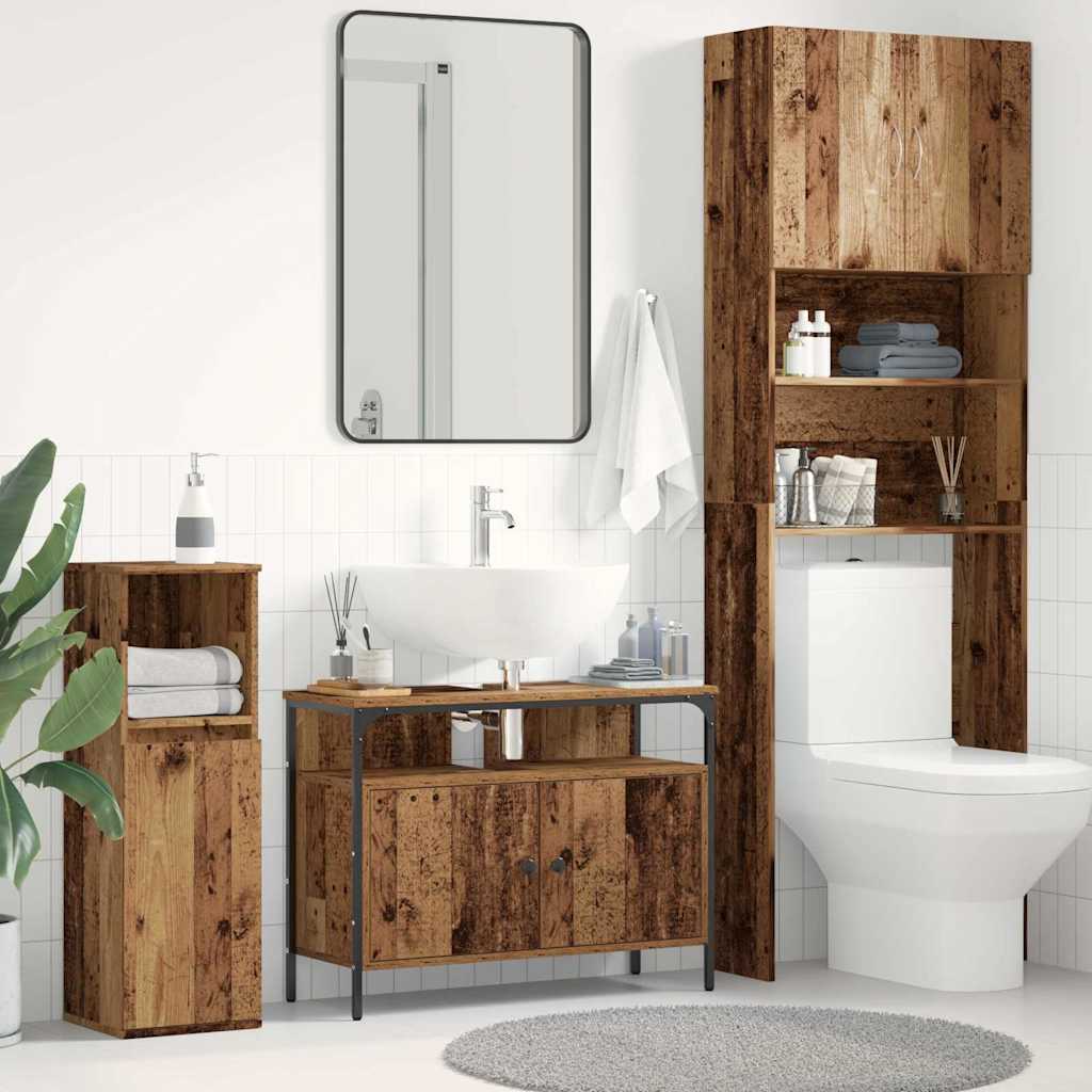 Bathroom Sink Cabinet Old wood 80 x 30 x 60 cm Engineered Wood