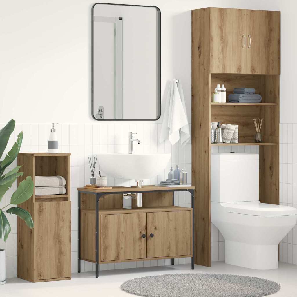 Bathroom Sink Cabinet with Storage Artisan oak 80 x 30 x 60 cm