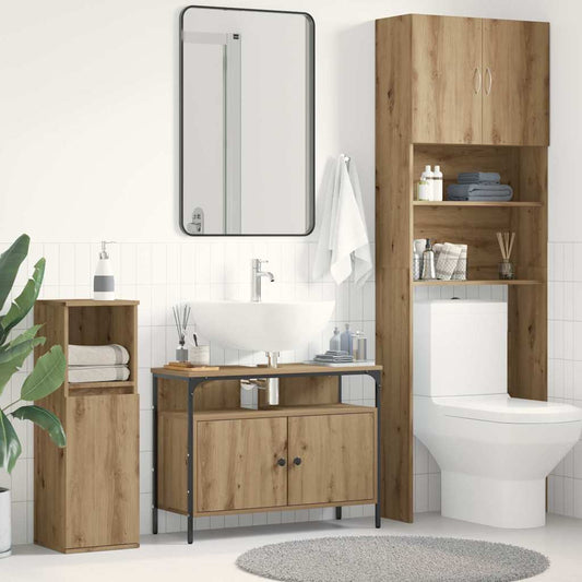 Bathroom Sink Cabinet with Storage Artisan oak 80 x 30 x 60 cm