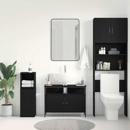 Bathroom Sink Cabinet Black oak 80 x 30 x 60 cm Engineered Wood