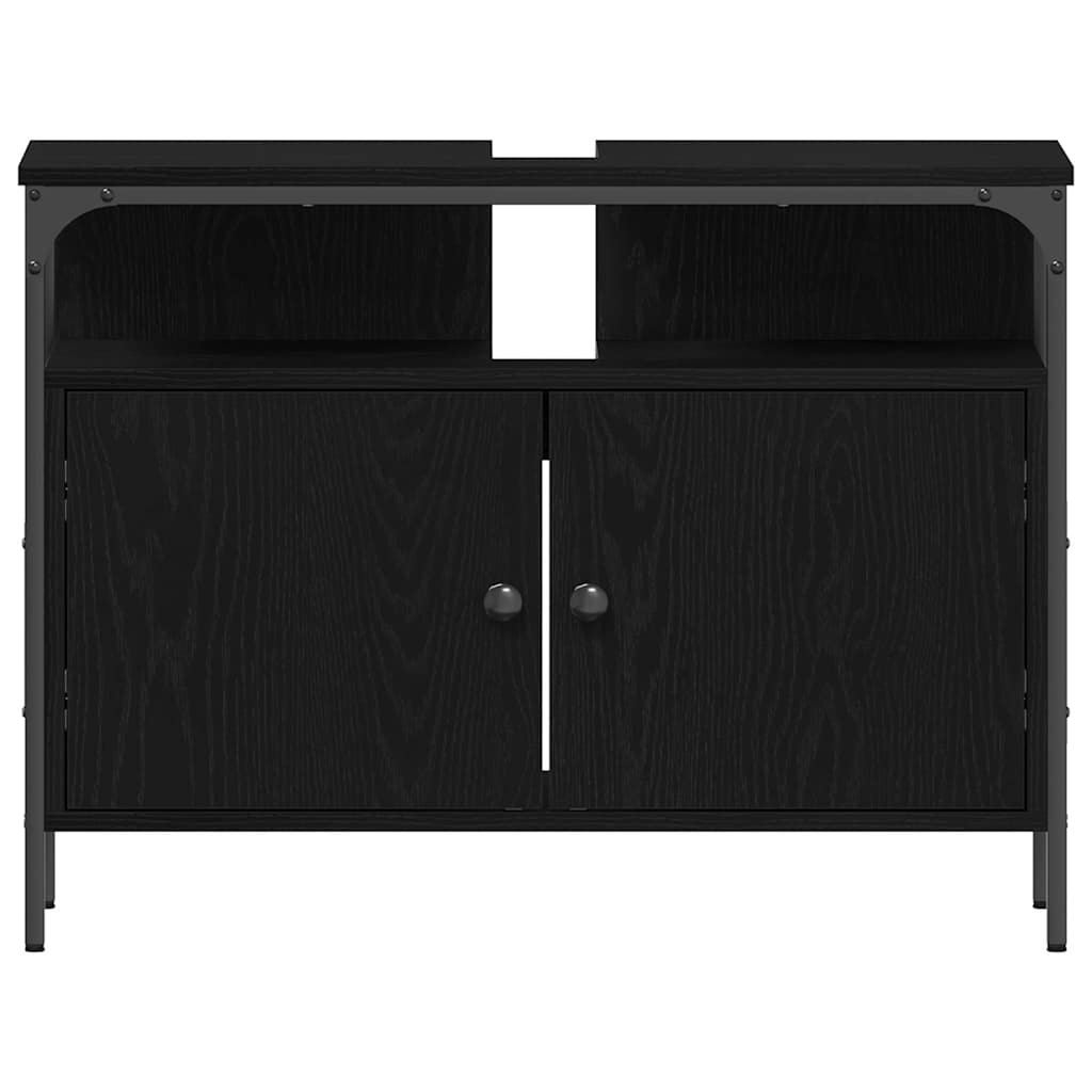 Bathroom Sink Cabinet Black oak 80 x 30 x 60 cm Engineered Wood