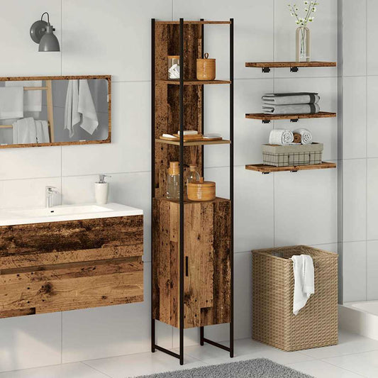 Bathroom Cabinet Old wood 33 x 33 x 185.5 cm Engineered Wood