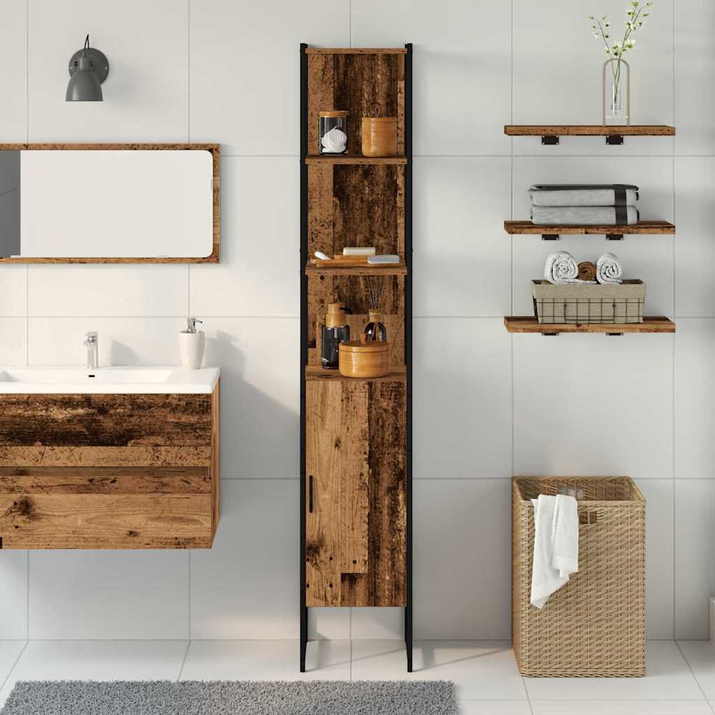 Bathroom Cabinet Old wood 33 x 33 x 185.5 cm Engineered Wood