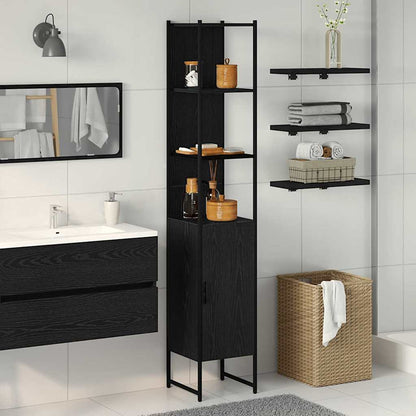 Bathroom Cabinet Black oak 33 x 33 x 185.5 cm Engineered Wood