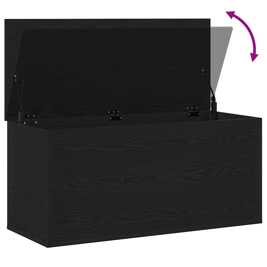 Storage Box Black oak 100 x 42 x 46 cm Engineered Wood