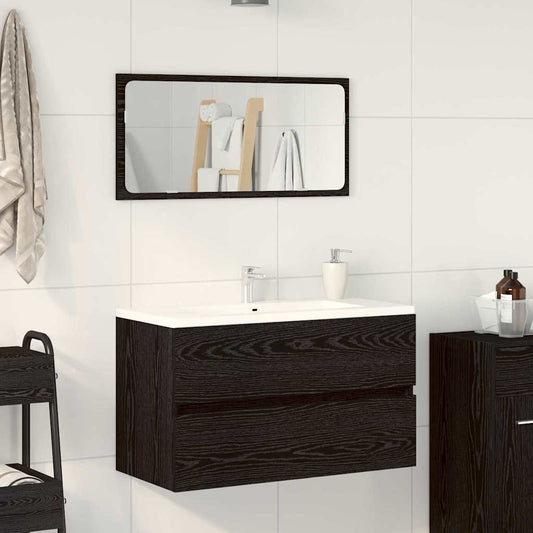 Bathroom Furniture Set 2 pcs Black Oak 80 x 38.5 x 45 cm
